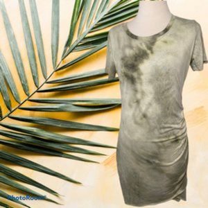 Women's Tie Dye Mini Dress - Olive